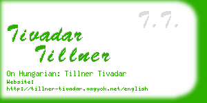 tivadar tillner business card